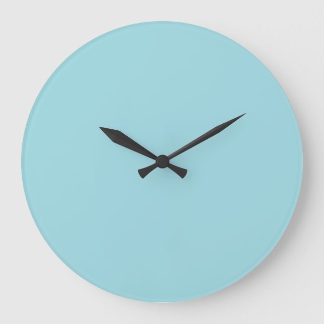 Soft Sky Blue Solid Color Large Clock (Front)