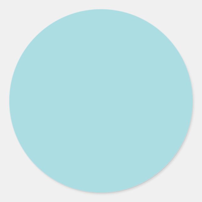 Soft Sky Blue Solid Colour Classic Round Sticker (Front)