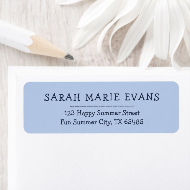 Soft Sky Blue - Stylish Return Address Labels (Insitu)