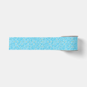 Soft Sky Blue & White Watercolor Ditsy Floral Patt Grosgrain Ribbon