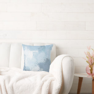 Soft Slate Blue Abstract Cushion