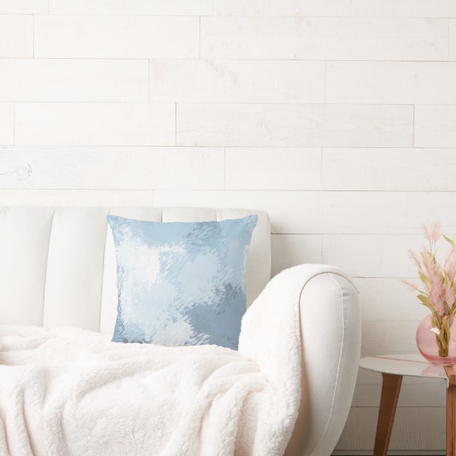 Soft Slate Blue Abstract Cushion (Couch)