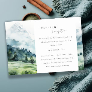 Soft Snow Mountain Landscape Wedding Reception Enclosure Card