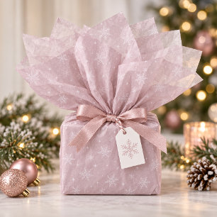 Soft Snowflakes on Optional Dusty Rose ID1334 Tissue Paper