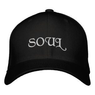 Soft Soul Text Black Flexfit Wool Valentine's-Hat Embroidered Hat