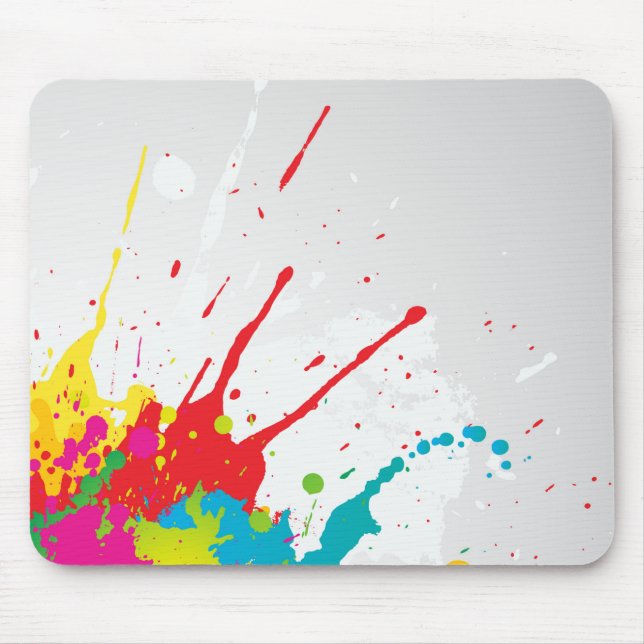 Soft Splash Watercolor Abstract Acrylic Art Mouse Pad (Front)