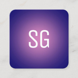 Soft Spot - Initials - Pink on Deep Navy Square Business Card