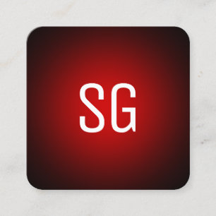 Soft Spot - Initials - Red on Black Square Business Card