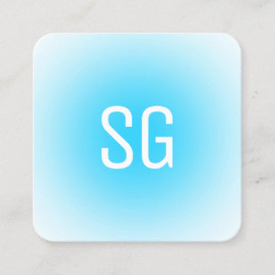 Soft Spot - Initials - Sky Blue Square Business Ca Square Business Card