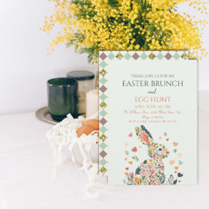 Soft Spring Bunny Brunch Invitation