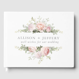 Soft Spring Floral Wedding Guest Book