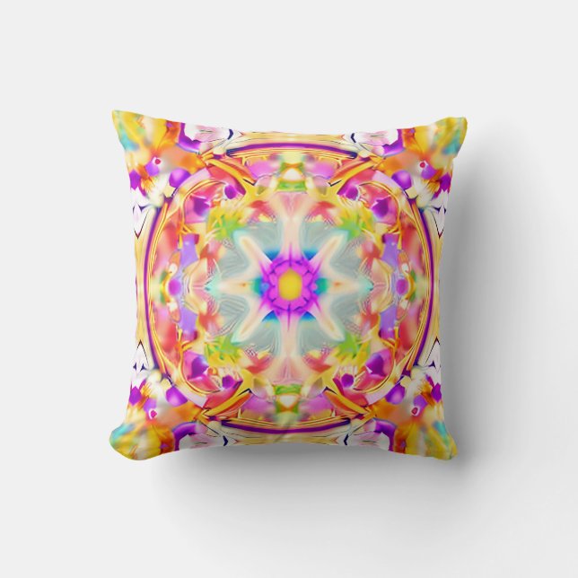 Soft Spring Pastels Tie Dye Pattern Cushion (Front)