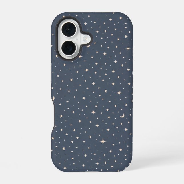 Soft Star Pattern Aesthetic iPhone 16 Case (Back)