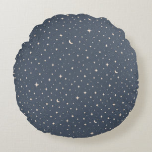 Soft Star Pattern Aesthetic Round Cushion