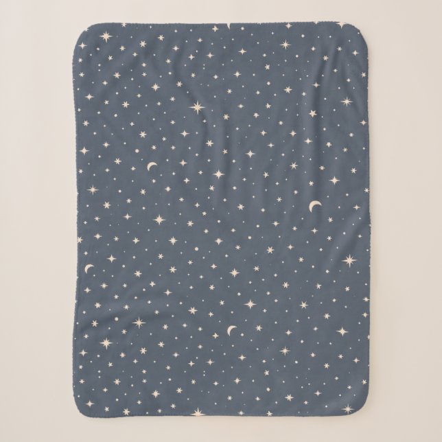 Soft Star Pattern Aesthetic Sherpa Blanket (Front)