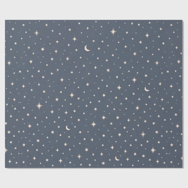 Soft Star Pattern Aesthetic Wrapping Paper (Flat)