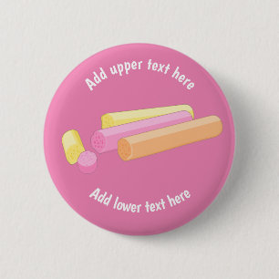 Soft Sticks of Edinburgh Rock Candy - add own text 6 Cm Round Badge