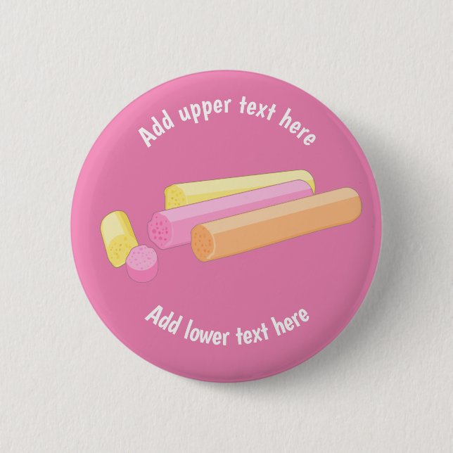 Soft Sticks of Edinburgh Rock Candy - add own text 6 Cm Round Badge (Front)