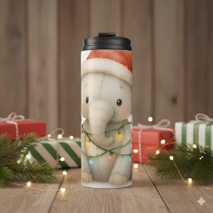 Soft Stitches Elephant Christmas Thermal Tumbler