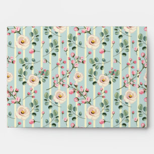 Soft  Stripe Floral  Envelope