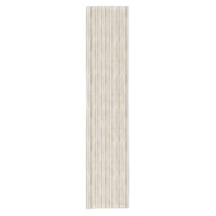 Soft Stylish Taupe Stripe Cottage Short Table Runner
