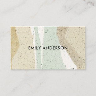 SOFT SUBTLE AQUA GREY MODERN ABSTRACT ART WAVES BUSINESS CARD