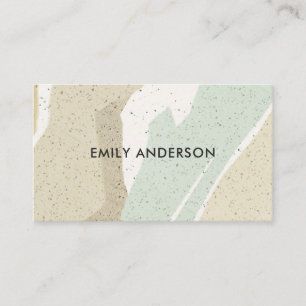 SOFT SUBTLE AQUA GREY MODERN ABSTRACT ART WAVES BUSINESS CARD
