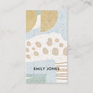 SOFT SUBTLE AQUA MODERN ABSTRACT GEOMETRIC ART BUSINESS CARD