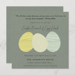 SOFT SUBTLE PASTEL EASTER EGGS BRUNCH & EGG HUNT INVITATION
