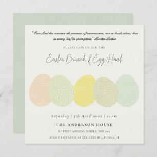 SOFT SUBTLE PASTEL EASTER EGGS BRUNCH & EGG HUNT INVITATION