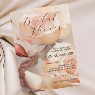 Soft Summer Roses, Elegant Bridal Shower Save The Date