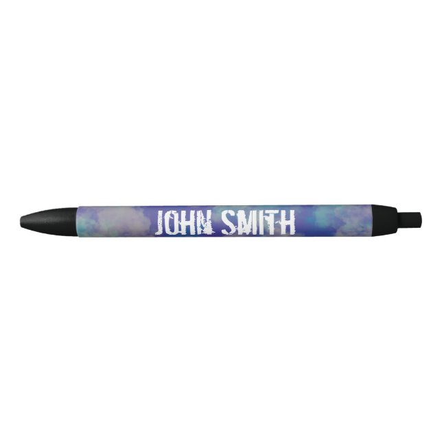 Soft Sunset Color Cloud Abstract Black Ink Pen (Front)
