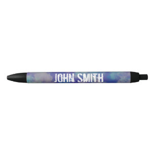 Soft Sunset Colour Cloud Abstract Black Ink Pen