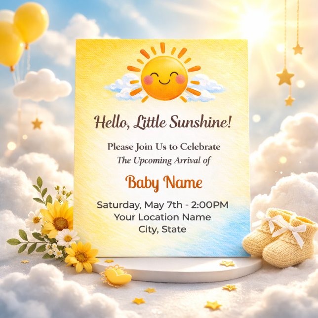 Soft Sunshine Baby Shower Invitation (Creator Uploaded)