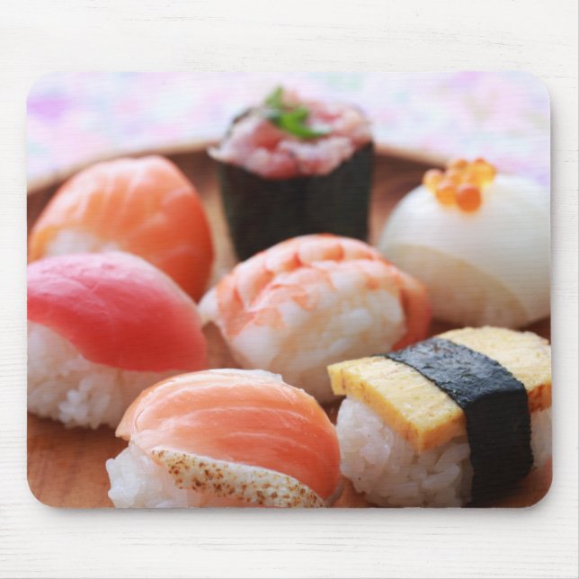 Soft Sushi Delight – Natural Style Mouse Pad (Front)