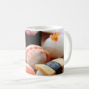 Soft Sushi Delight – Wooden Plate Series Coffee Mug