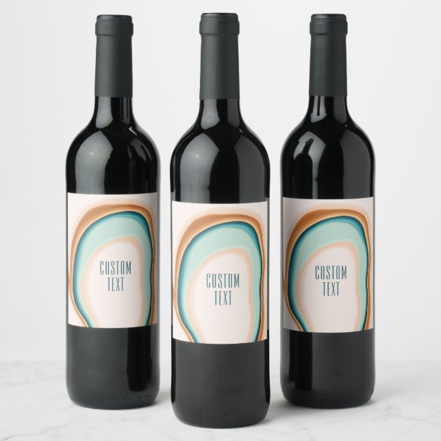 Soft Swirl Art custom design Wine Label (Bottles)