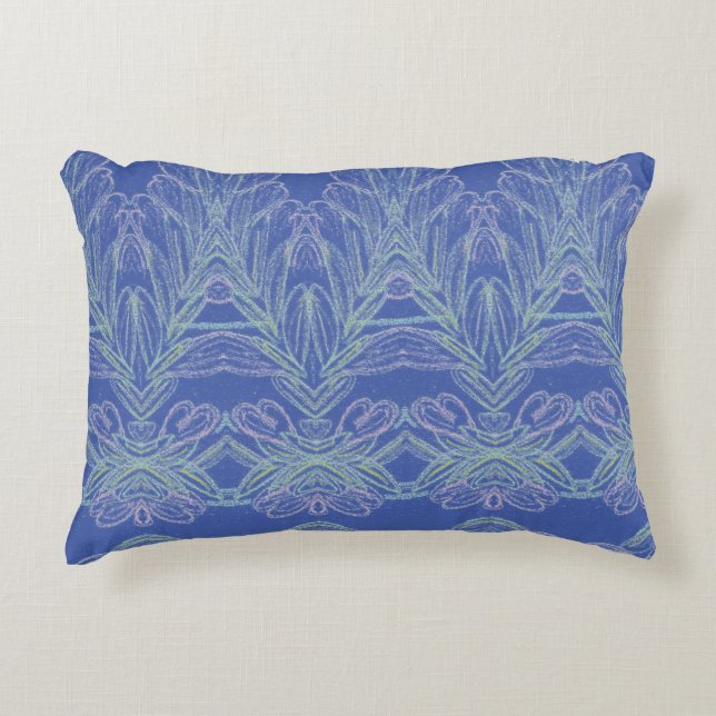 Soft Swirls Blue Decorative Cushion (Front)