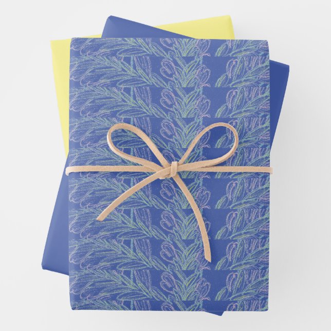 Soft Swirls Blue   Wrapping Paper Sheet (In situ)