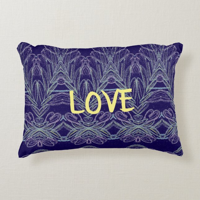 Soft Swirls Love (Purple) Decorative Cushion (Front)