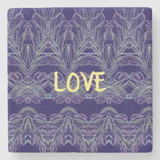 Soft Swirls Love (Purple) Stone Coaster