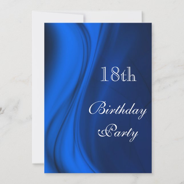 Soft Swirls Of Blue 18th Birthday Invitation (Front)