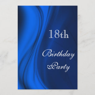 Soft Swirls Of Blue 18th Birthday Invitation
