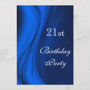 Soft Swirls Of Blue 21st Birthday Invitation