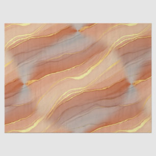Soft Taupe Burnt Orange Marble Gold Tissue Paper