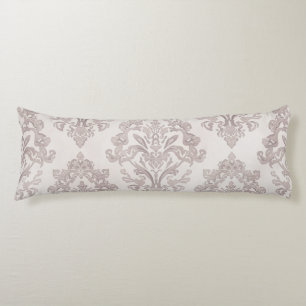 Soft Taupe Damask Watercolor Classic Floral Body Cushion