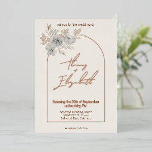 Soft Taupe Floral Arch Rose Gold Foil Wedding