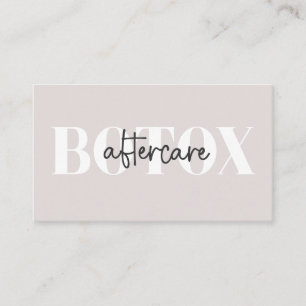 Soft Taupe Minimal Botox Aftercare Guide Business Card