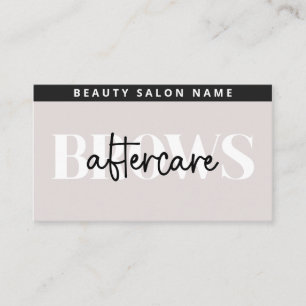 Soft Taupe Modern Brows Aftercare Guide Business Card