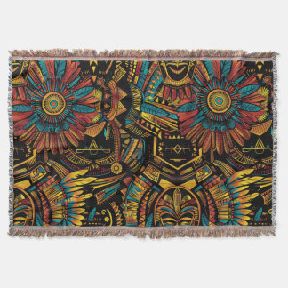 Soft Teal "Aztec Dream" Comfort Throw Blanket